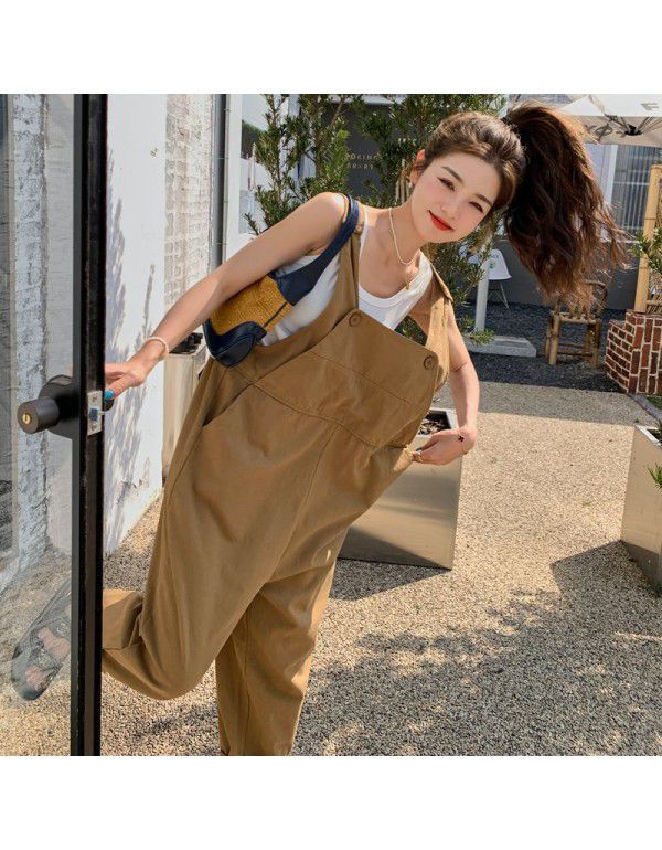 Women's Small Loose Straight Strap Pants Sweet Cool ins Popular Temperament Age Reducing Jumpsuit
