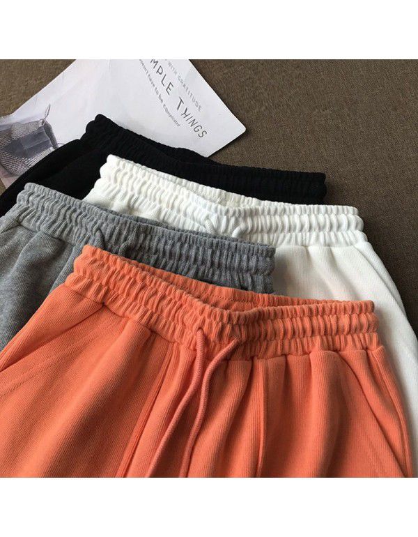 New Korean Cotton Women's Pants Versatile for Girls Thin Slim Large Quarter Pants