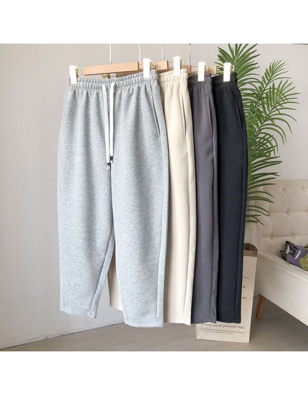Spring Style Radish Pants Korean Version Loose Fit Cotton Nine Point Granny Guard Pants Small Casual Sports Harlan Pants