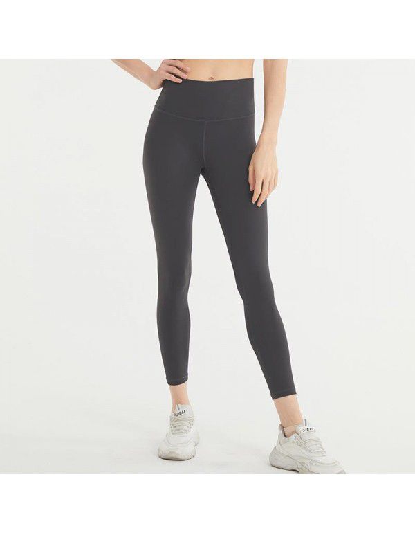 Women's Yoga Pants High Waist Hip Lift Tight Nude Brushed Sports Running Fitness Capris