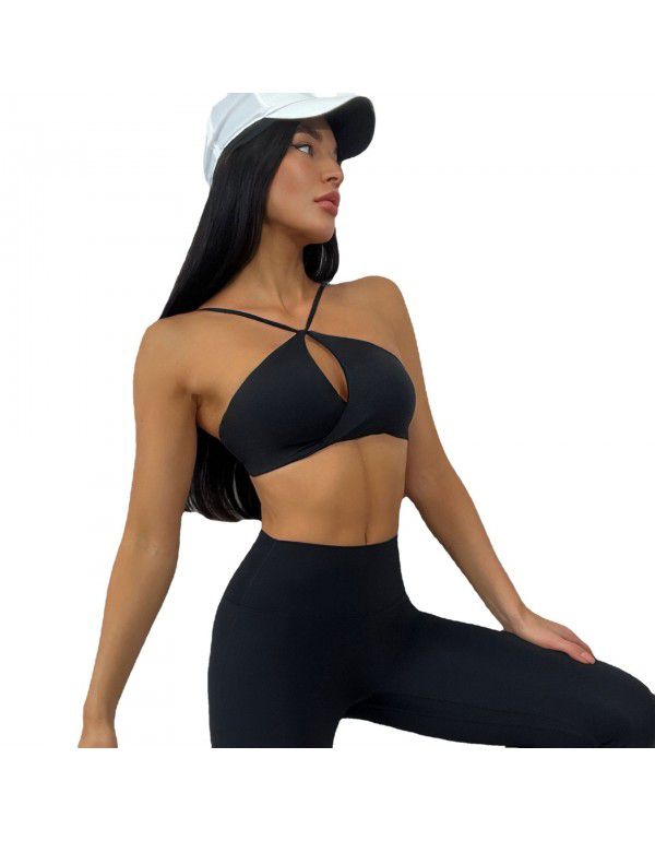 Yoga Dress Women's Fashion Sexy Twist Bra Irregular Hip Lift Pleated Pants Yoga Set