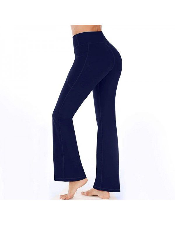 European and American Yoga Pants New Leisure Sports Micro Flare Pants High Waist Slim Fit Abdomen Tightening Dance Wide Leg Pants Women