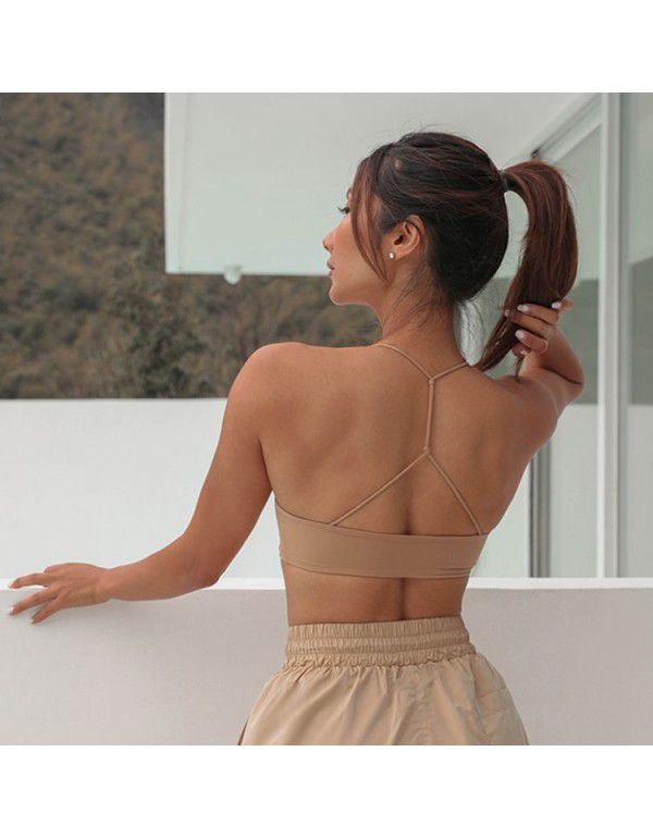 New Summer Sexy Yoga Bra, Double Shoulder Gather, Sports Bra, Female Outwear, Dance, Fitness Dress
