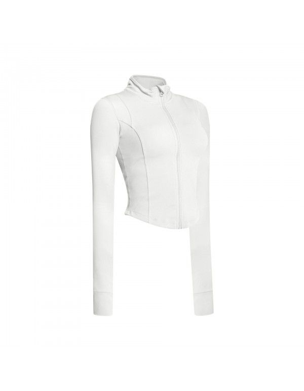 Zipper fitness coat Women's tights Sports Top Quick drying Yoga suit Long sleeve Autumn and Winter