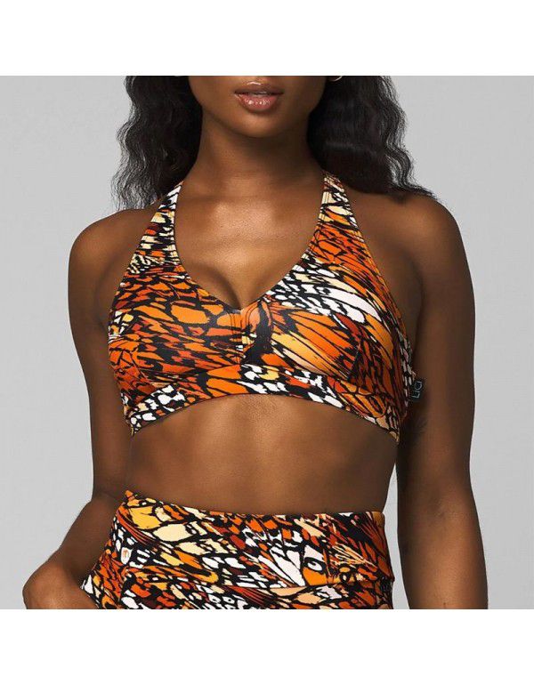 Tight Yoga Suit Autumn Winter Sports Set Sexy Shockproof Yoga Bra Lift Hips High Waist
