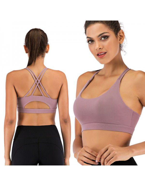 New popular yoga suit, sports quick drying suit, arched cut-out back, fitness bra, female