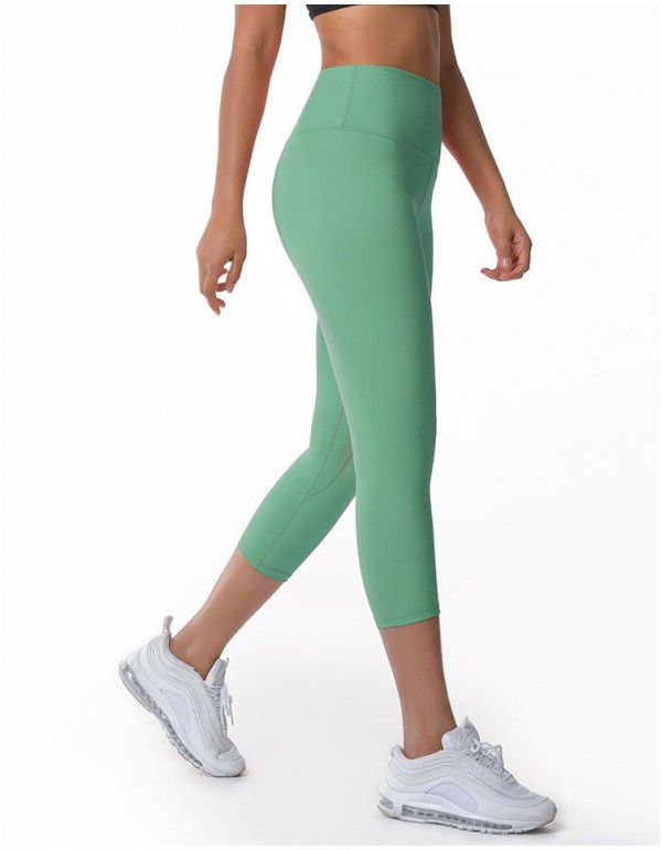 Yoga Pants Women's High Waist Hip Lift Tight Slim Fit Skincare Nude Sports Capris