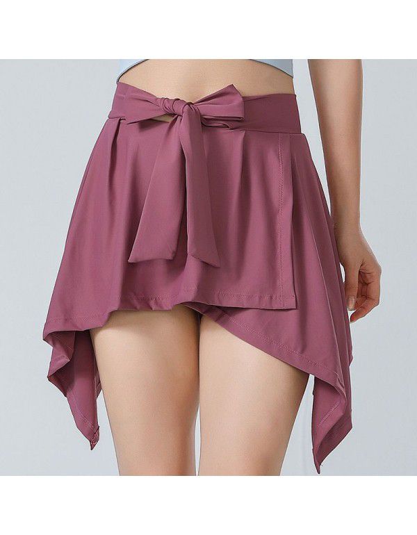 Spring and summer new anti glare short skirt fake two-piece shorts one piece skirt yoga pants running fitness sports skirt pants