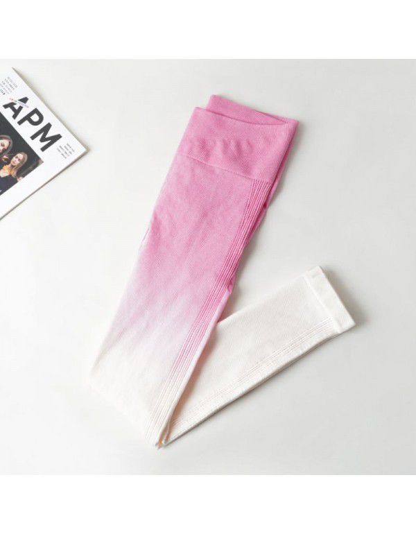 Spring New Yoga Pants Women's Gradual Hanging Dyed Peach Hip Sports Pants Fitness Body Seamless Pants