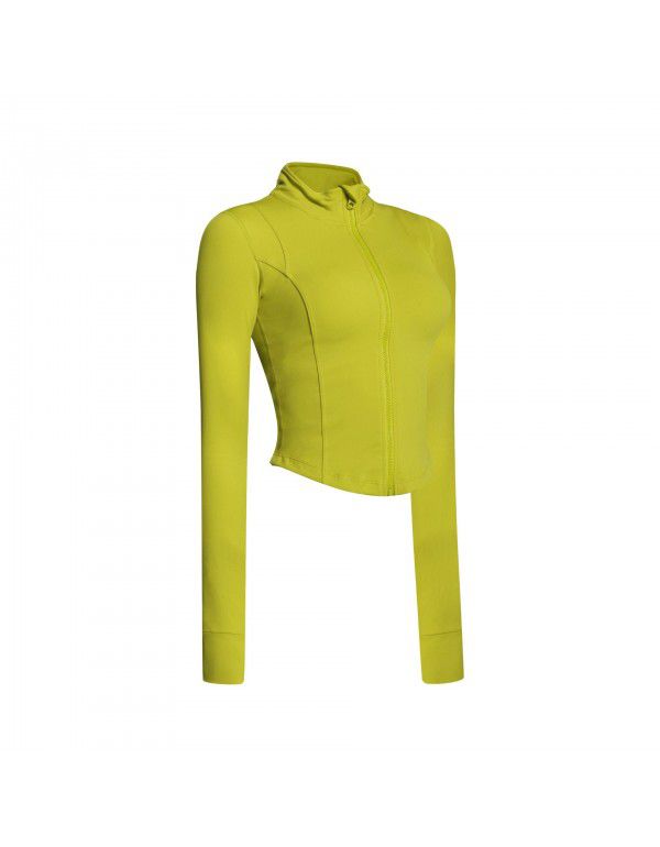 Zipper fitness coat Women's tights Sports Top Quick drying Yoga suit Long sleeve Autumn and Winter