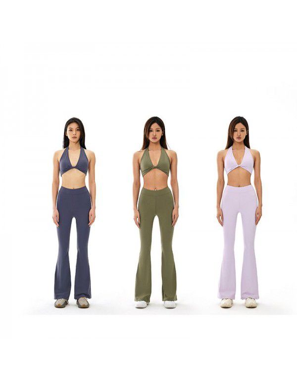 Sports lingerie women's three-dimensional wrap-around package conceals the side breast sexy kink detachable chest pad gathers the fitness yoga suit 