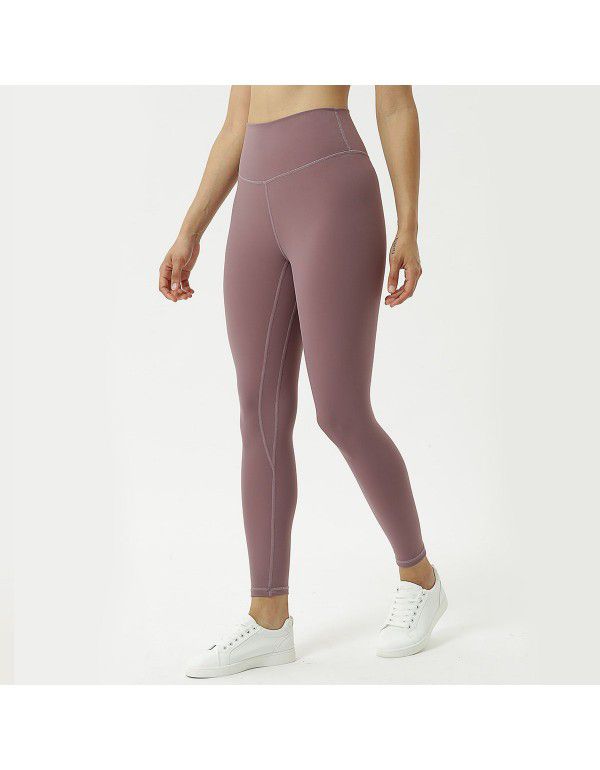 New Double-sided Brushed Cloud Yoga Pants Women's Sports Tight Fitness Pants High Waist Nude Yoga Capris 