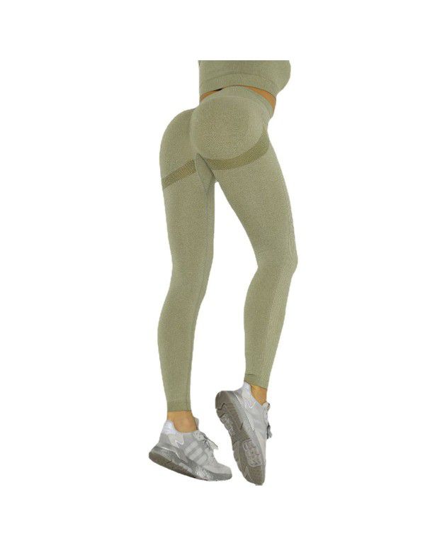 Seamless yoga suit in Europe and the United States Hip up Moisture wicking Yoga Pants Sports Fitness Pants Sexy Hip Show Leggings