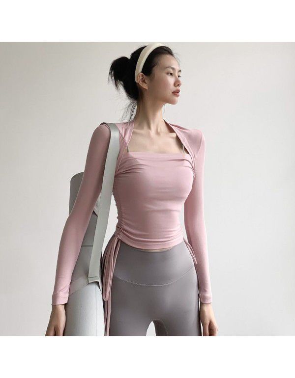 Sports shirt, sunscreen, professional fitness suit, yoga suit, female bandage, slimming, tight, long-sleeved, quick-drying running suit, female 