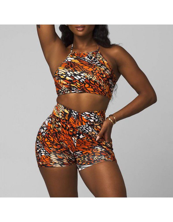 Tight Yoga Suit Autumn Winter Sports Set Sexy Shockproof Yoga Bra Lift Hips High Waist