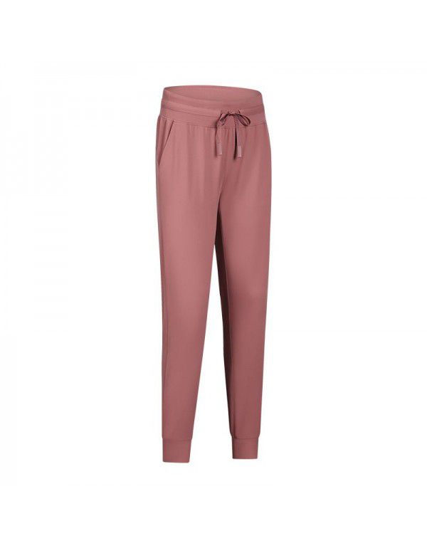High Waist Yoga Pants Women's Lulu Quick Dry Elastic Running Fitness Pants Slim Fit Slim Tight Sweatpants