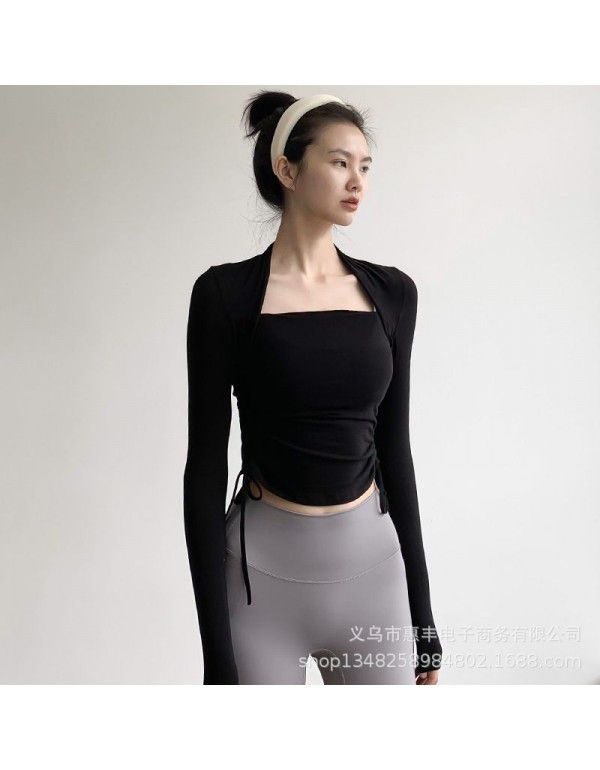 Sports shirt, sunscreen, professional fitness suit, yoga suit, female bandage, slimming, tight, long-sleeved, quick-drying running suit, female 