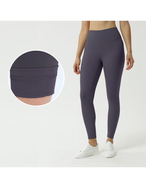 New Double-sided Brushed Cloud Yoga Pants Women's Sports Tight Fitness Pants High Waist Nude Yoga Capris 