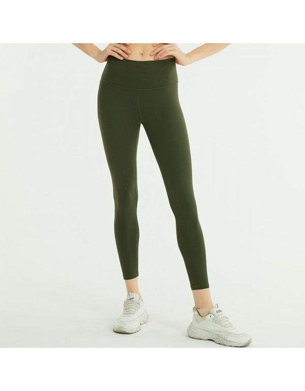 Women's Yoga Pants High Waist Hip Lift Tight Nude Brushed Sports Running Fitness Capris