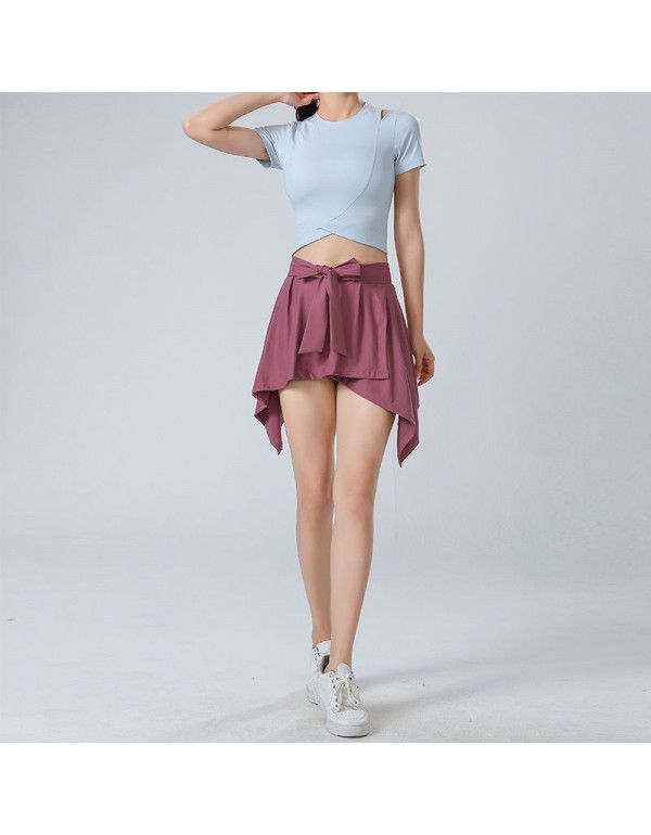 Spring and summer new anti glare short skirt fake two-piece shorts one piece skirt yoga pants running fitness sports skirt pants