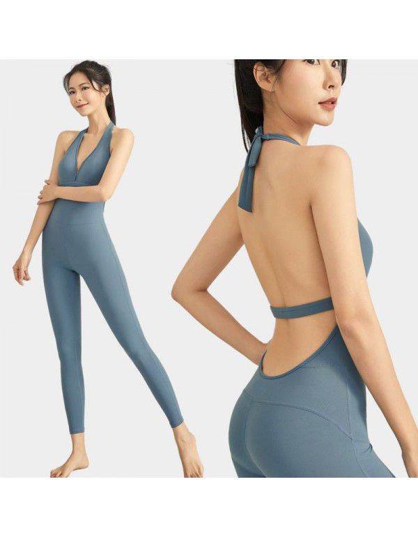 One Piece Bodysuit Women's Spring New European and American Style Slim Dance Sports Set High End Yoga Clothes