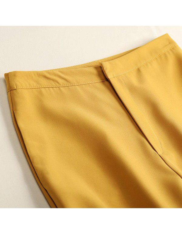 Spring and Summer New Suit Material Wide Leg Pants Women's High Waist Casual Drop Feel Pants Fashion Drop Feel Suit Pants