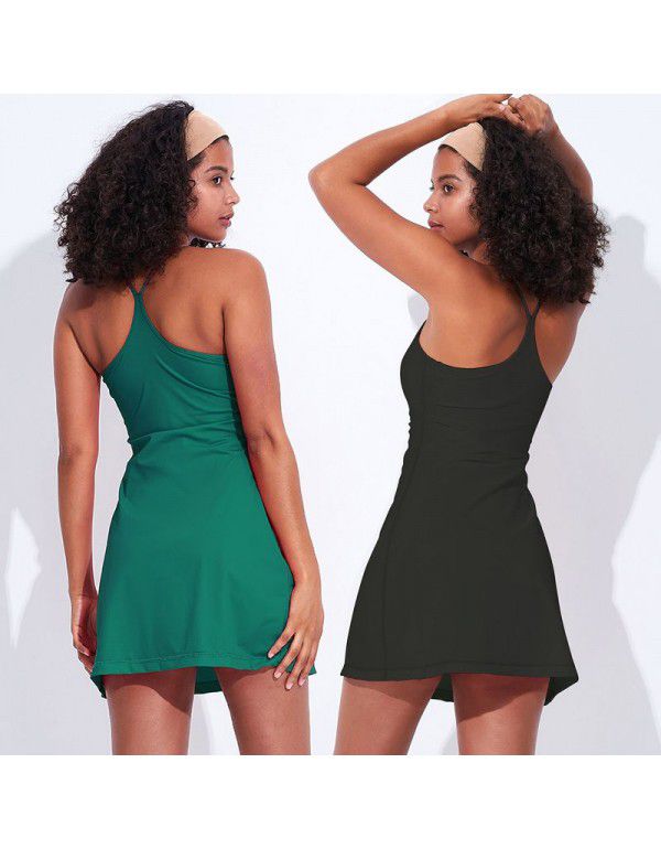 Yoga suit multi-function fake two-piece sports dress one-piece volleyball dance suit