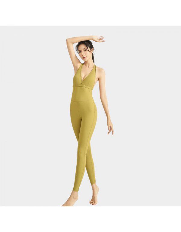 One Piece Bodysuit Women's Spring New European and American Style Slim Dance Sports Set High End Yoga Clothes