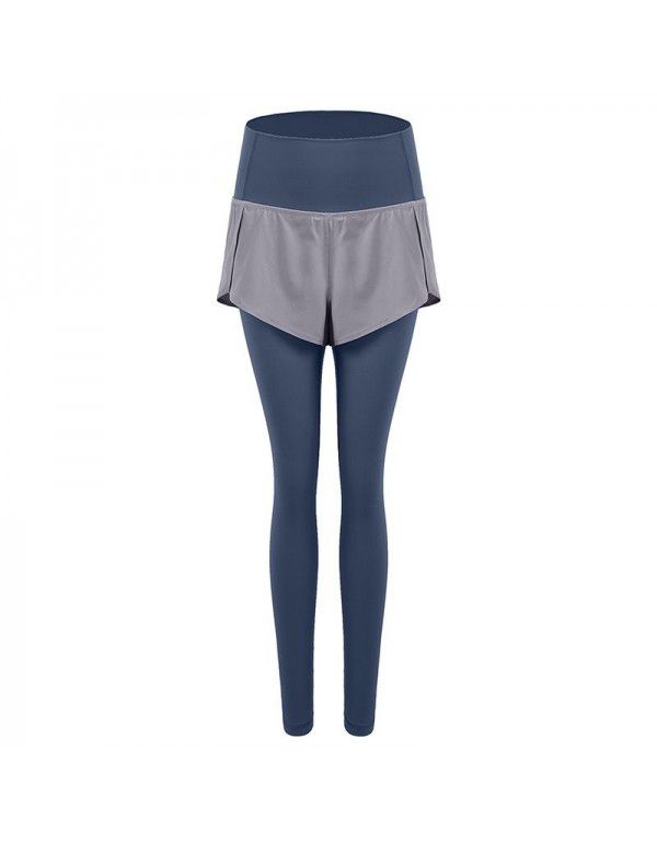 Pocket Fitness Pants Women's High Waist Elastic Tight Running Yoga Pants Quick Dry Breathable Sports Skirt Pants 