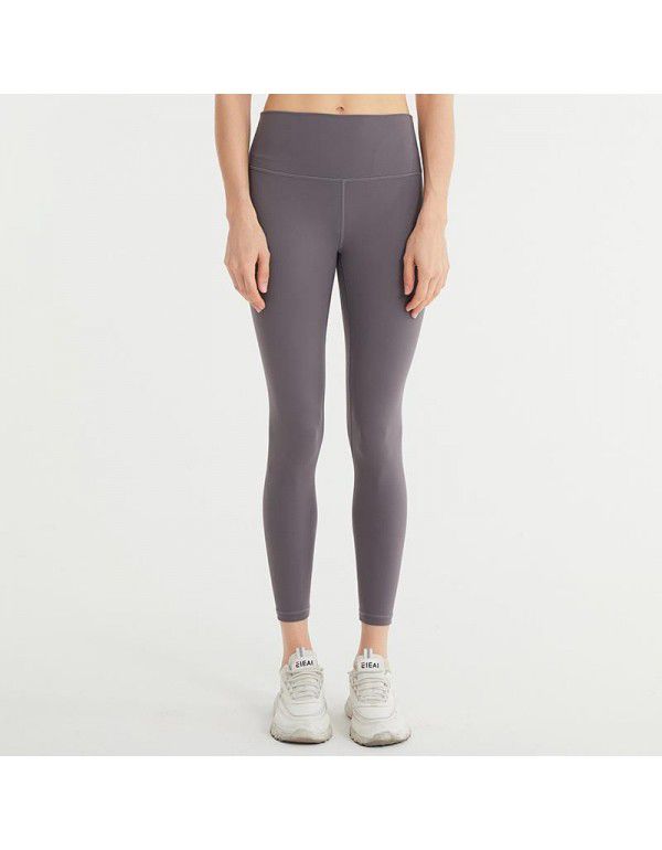 Women's Yoga Pants High Waist Hip Lift Tight Nude Brushed Sports Running Fitness Capris