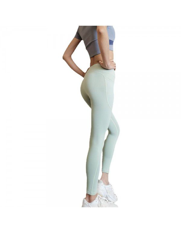 Yoga Pants Sports Stretch Bottom Running Fitness Peach High Waist Hip Lifting Tights