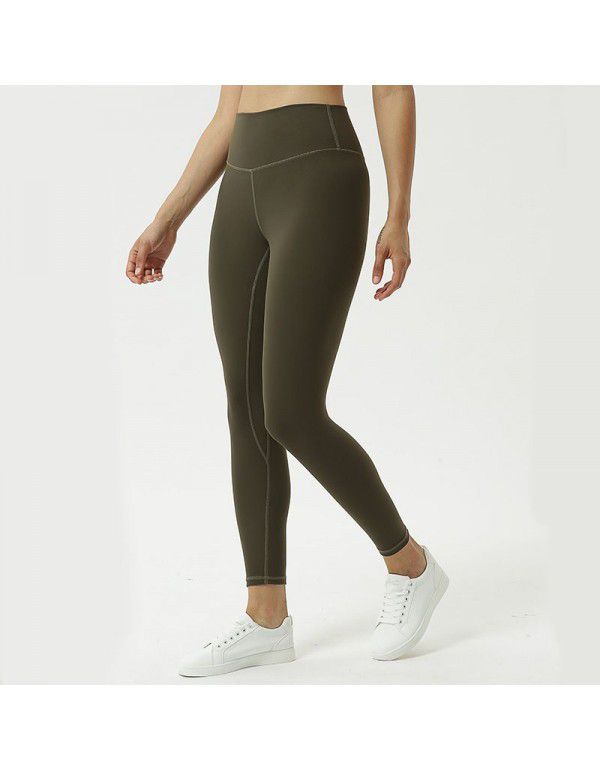 New Double-sided Brushed Cloud Yoga Pants Women's Sports Tight Fitness Pants High Waist Nude Yoga Capris 