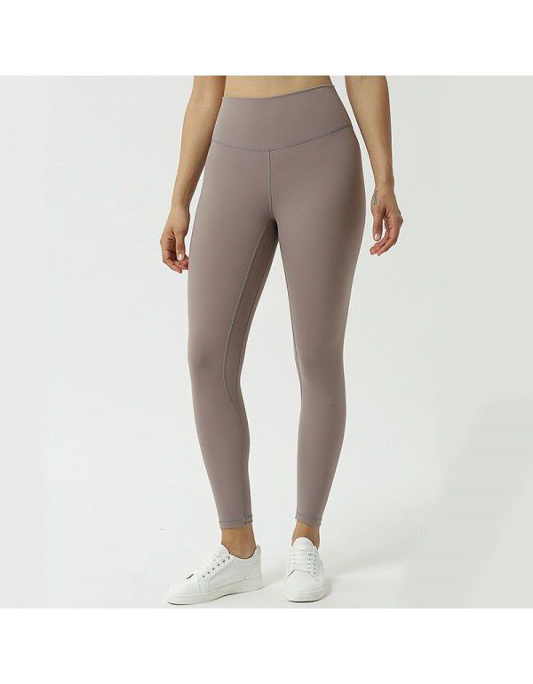 New Double-sided Brushed Cloud Yoga Pants Women's Sports Tight Fitness Pants High Waist Nude Yoga Capris 