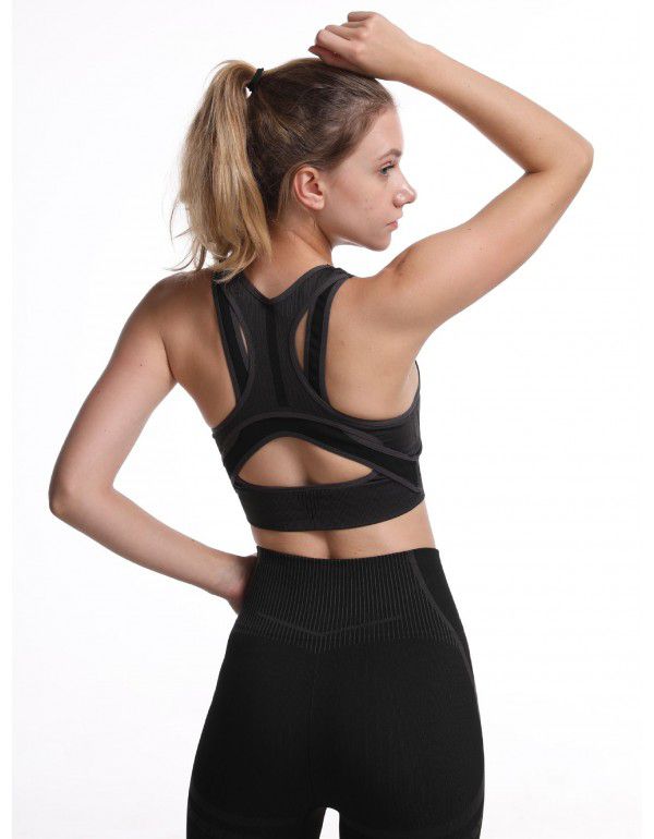 Sexy Sports Bra Long Sleeve Set Running Dress Fitness Long Sleeve Yoga Dress
