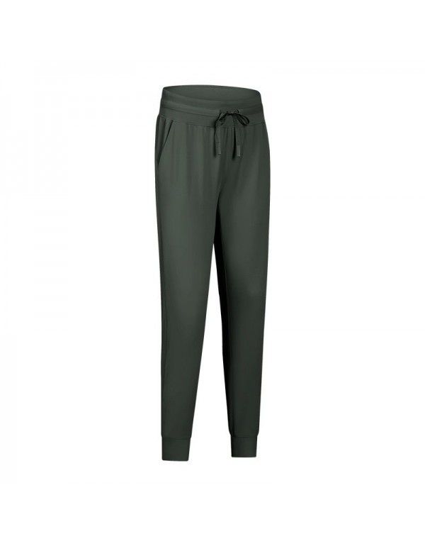 High Waist Yoga Pants Women's Lulu Quick Dry Elastic Running Fitness Pants Slim Fit Slim Tight Sweatpants