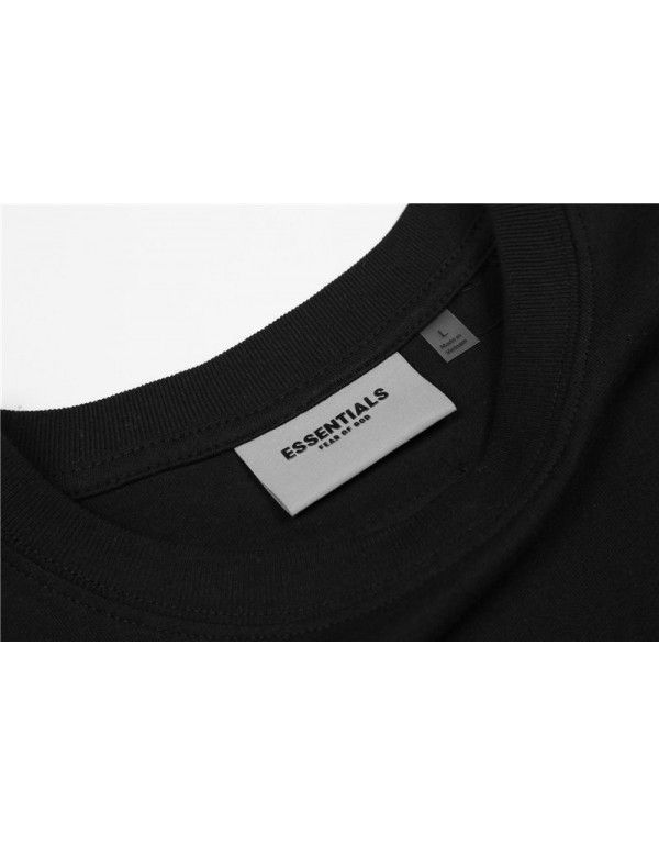 Summer Youth Fashion Brand Double Thread Short Sleeve ESSENTIALS Stereo Letter Couple Loose T-shirt