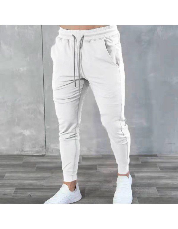 Men's Sports Leisure Pants Running Fitness Multi Pocket Sweat-absorbing Slim Fit Tights