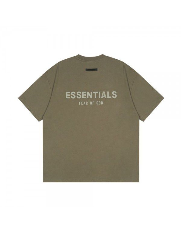 Summer Youth Fashion Brand Double Thread Short Sleeve ESSENTIALS Stereo Letter Couple Loose T-shirt