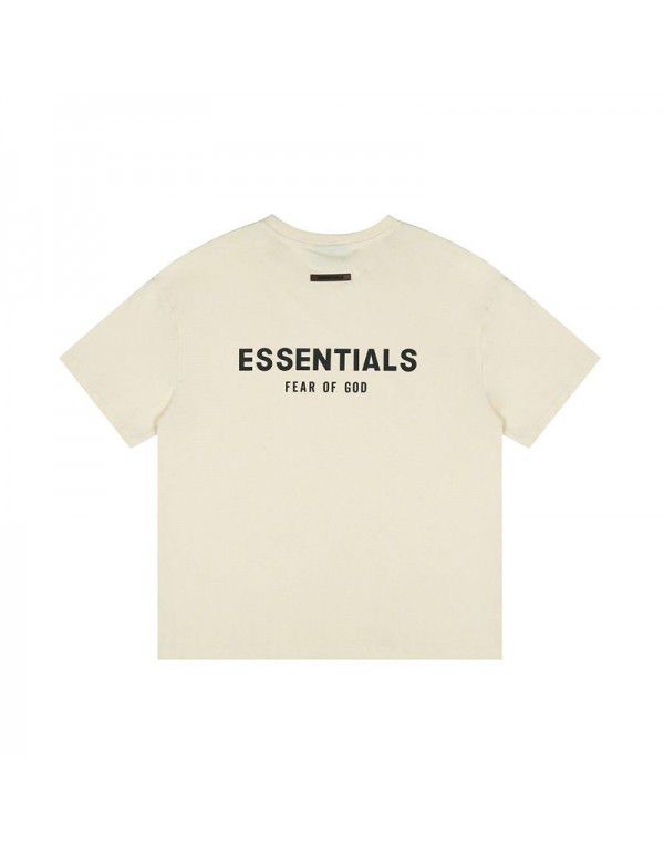 Summer Youth Fashion Brand Double Thread Short Sleeve ESSENTIALS Stereo Letter Couple Loose T-shirt
