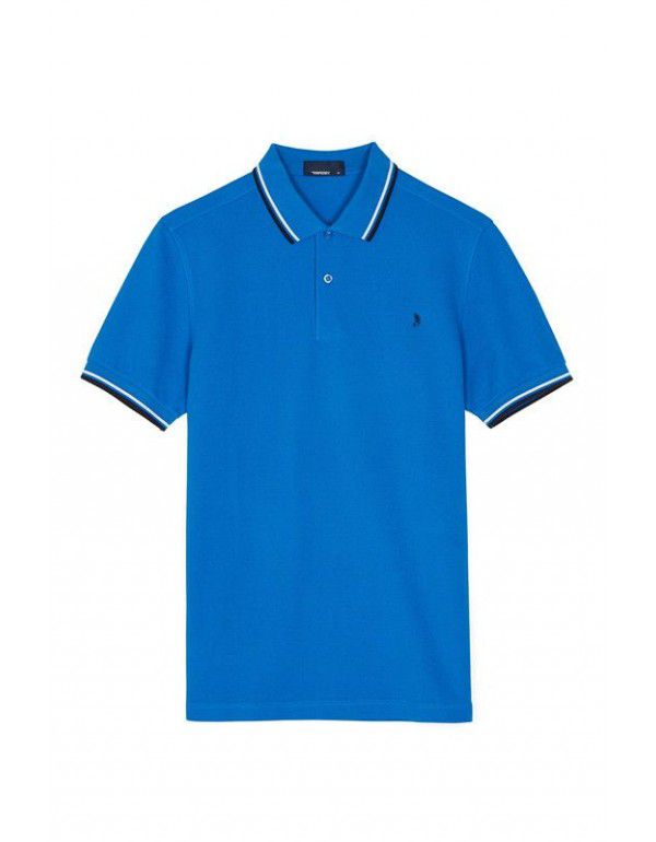 Men's casual trend cotton POLO shirt New summer T-shirt Color blocking bottom top Men's half sleeve