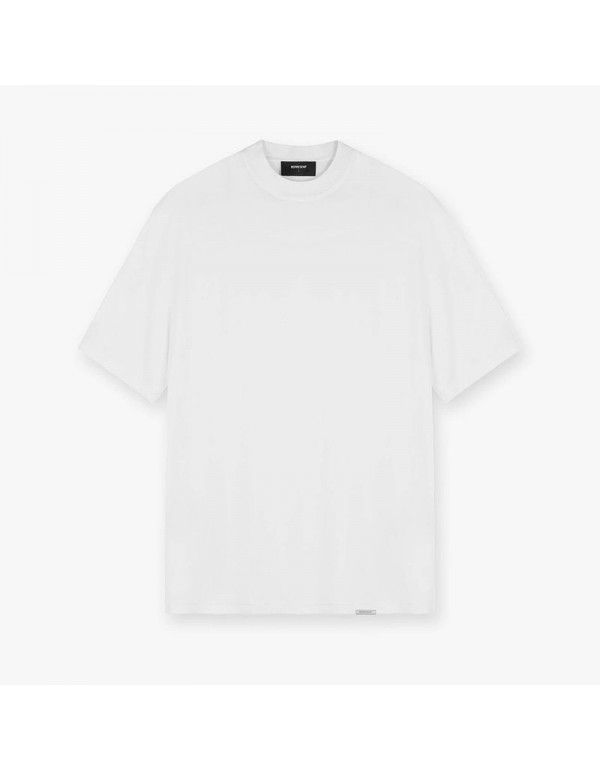 Simple solid color retro washed old high street oversize short-sleeved men's T-shirt women's bottom shirt 