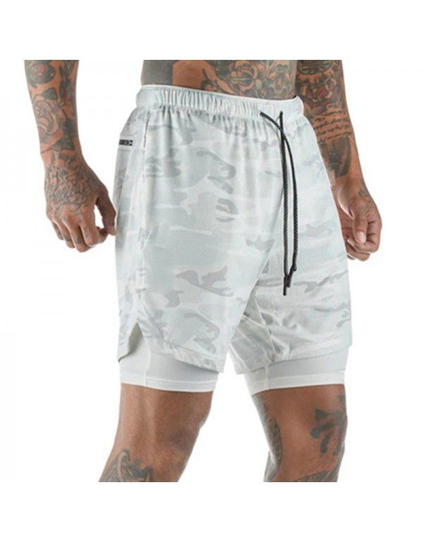 European and American Men's Shorts Beach Pants Large Double Layer Running Mesh Home Sports Capris