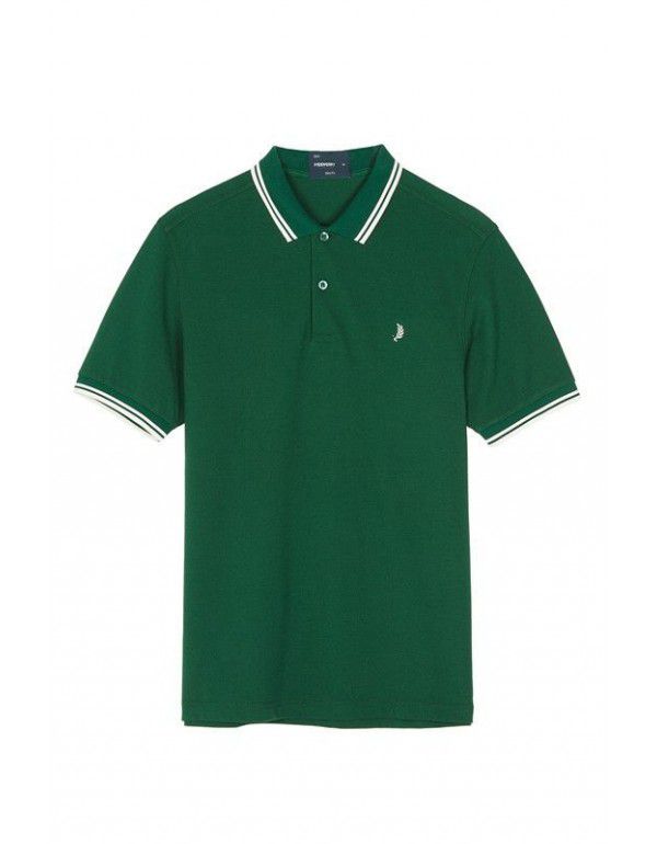 Men's casual trend cotton POLO shirt New summer T-shirt Color blocking bottom top Men's half sleeve