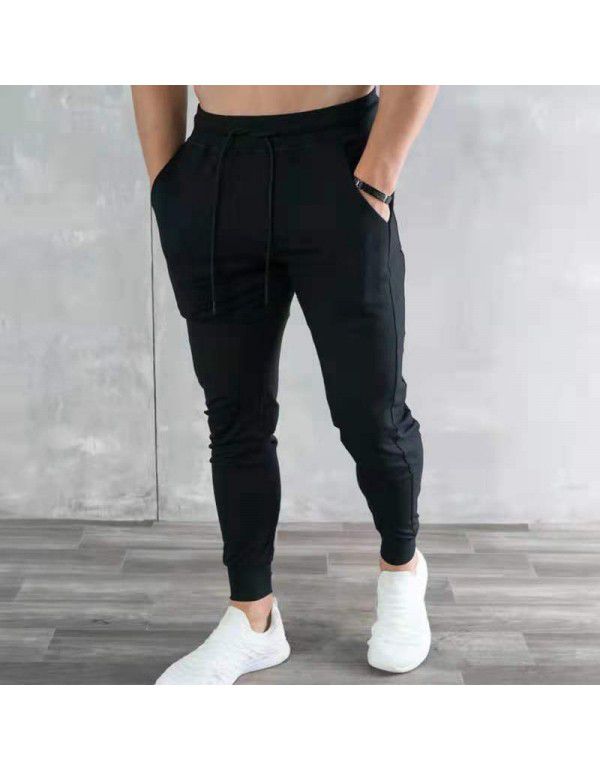 Men's Sports Leisure Pants Running Fitness Multi Pocket Sweat-absorbing Slim Fit Tights