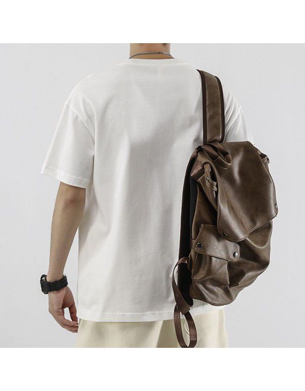 Heavyweight Short Sleeve T-shirt Boys' Summer ins Fashion Design Half Sleeve Loose Large Crew Neck T-shirt