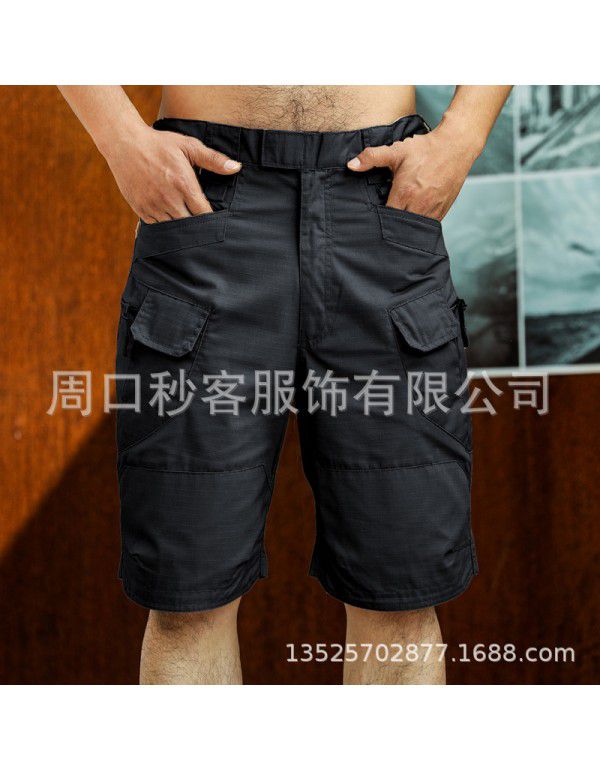 Urban tactical shorts Outdoor work shorts Men's tactical pants Plaid fabric 