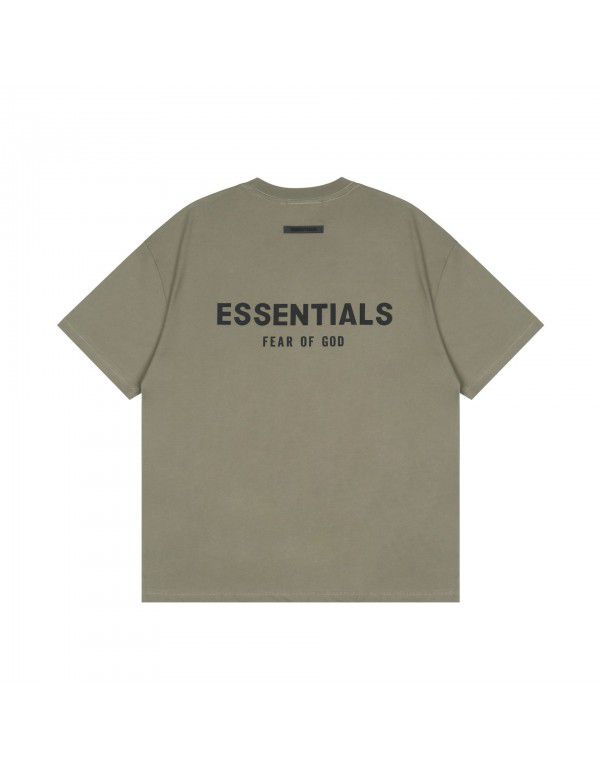Summer Youth Fashion Brand Double Thread Short Sleeve ESSENTIALS Stereo Letter Couple Loose T-shirt
