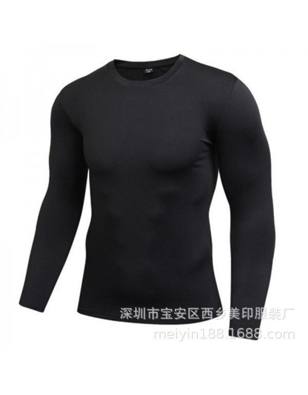 Fitness long-sleeved sports quick-drying clothes compression clothes football basketball running bottoms stretch sweat-absorbing breathable tights 