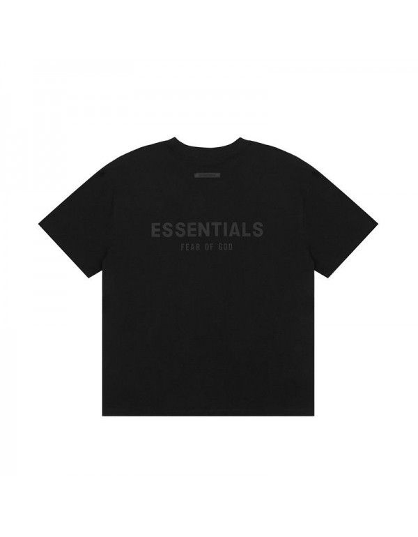 Summer Youth Fashion Brand Double Thread Short Sleeve ESSENTIALS Stereo Letter Couple Loose T-shirt