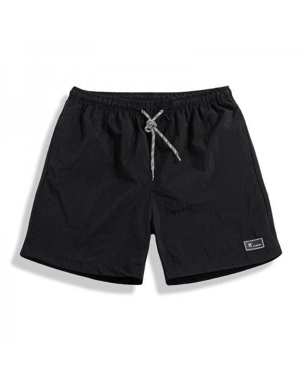 Summer Candy Shorts Capris Men's Beach Pants Elastic Waist Drawstring Loose Pants